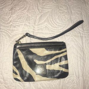 Zebra print Dooney and Burke wristlet